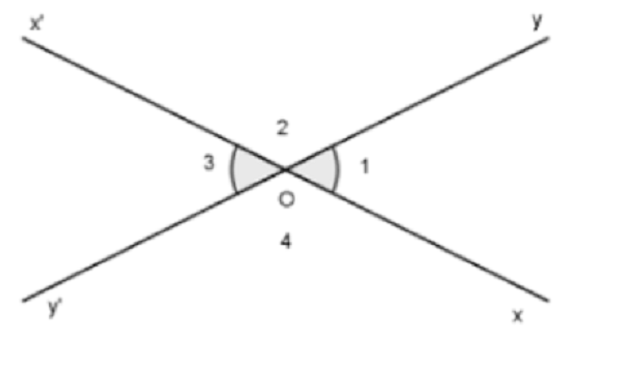 Hình 3: Ảnh minh hoạ hai góc đối đỉnh và chúng bằng nhau Hình 3: Ảnh minh hoạ hai góc đối đỉnh và chúng bằng nhau